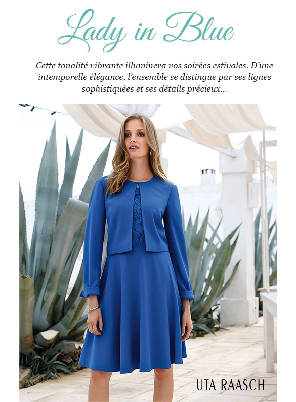 La robe manches courtes avec dentelle (13789677)