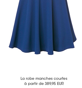 La robe manches courtes avec dentelle (13789677)
